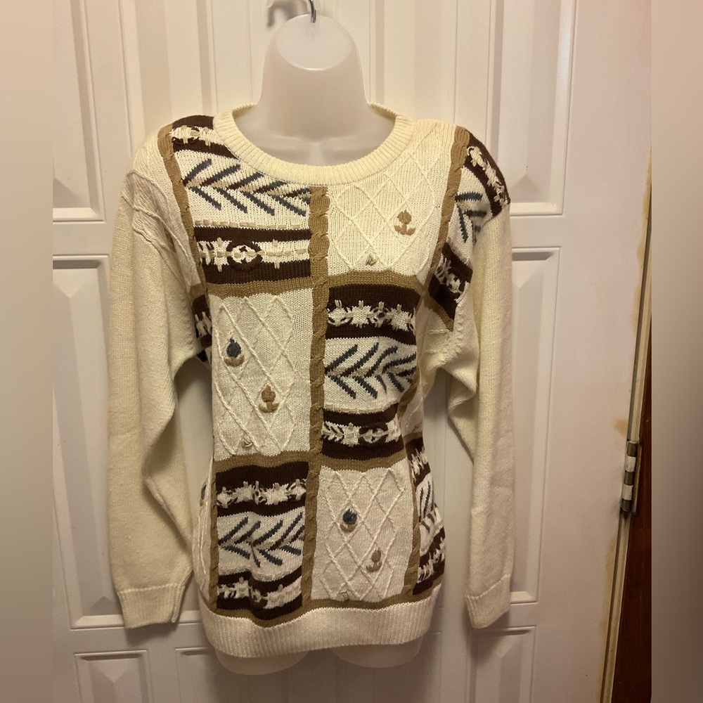 Vintage Alfred Dunner Swiss Chalet  Sweater Size L NWT